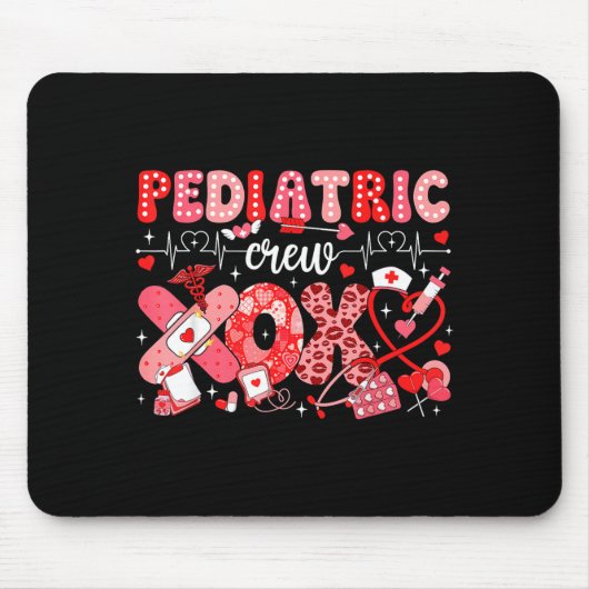Xoxo Nurse Pediatric Crew Nurse Valentine Leopard  Muismat (Voorkant)
