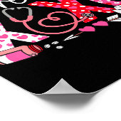 Xoxo Nurse Pediatric Crew Nurse Valentine Leopard  Poster (Hoek)