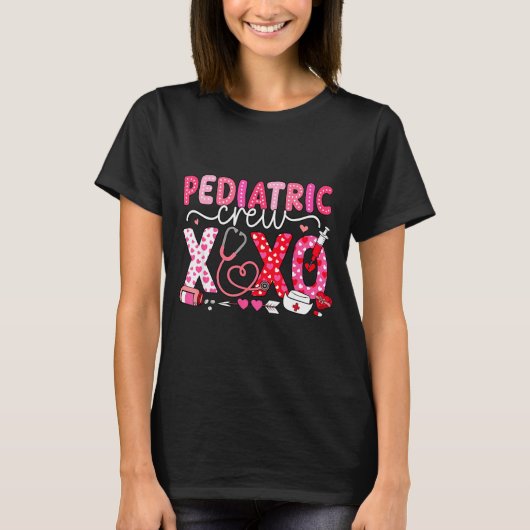 Xoxo Nurse Pediatric Crew Nurse Valentine Leopard T-shirt (Voorkant)