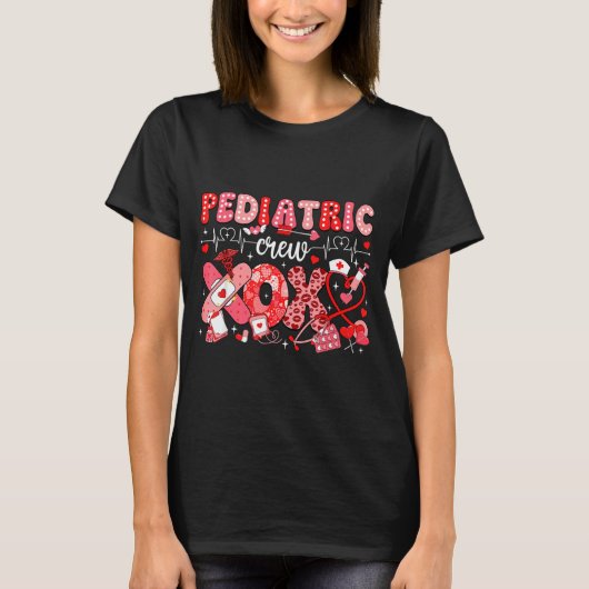 Xoxo Nurse Pediatric Crew Nurse Valentine Leopard  T-shirt (Voorkant)