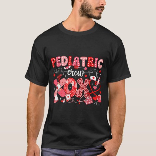 Xoxo Nurse Pediatric Crew Nurse Valentine Leopard T-shirt (Voorkant)