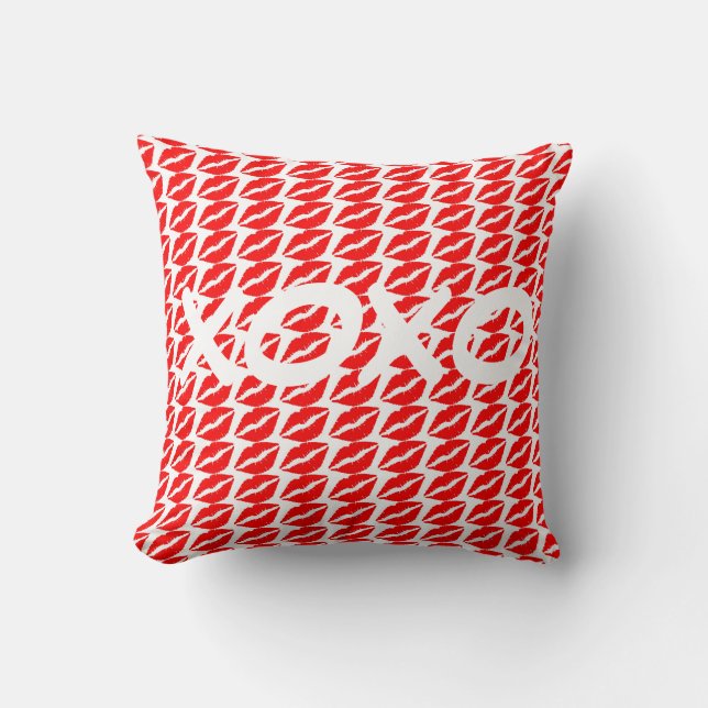 XOXO op de lips Square Pillow Kussen (Voorkant)