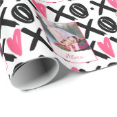 XOXO Photo and Heart Pattern Valentijnsdag Cadeaupapier (Rol Hoek)