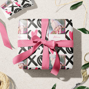 XOXO Photo and Heart Pattern Valentijnsdag Cadeaupapier