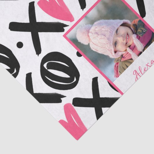 XOXO Photo and Heart Pattern Valentijnsdag Tissuepapier (Detail)