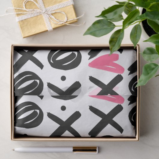 XOXO Photo and Heart Pattern Valentijnsdag Tissuepapier (Geschenk)