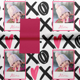 XOXO Photo and Heart Pattern Valentijnsdag Tissuepapier