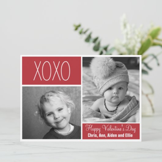 XOXO Photo Collage Wenskaart Kaart (Staand voorkant)