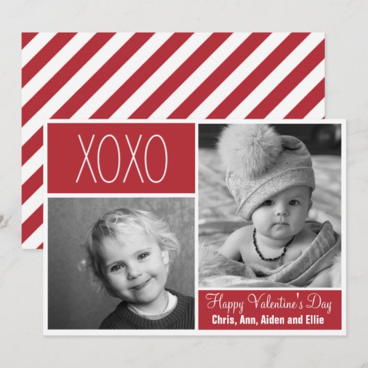 XOXO Photo Collage Wenskaart Kaart (Voorkant / Achterkant)