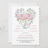 XOXO Pink Cookie Little Sweeite Floral Birthday Kaart (Voorkant)