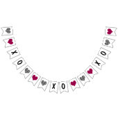 xoxo plaid check & red hart valentijn decor vlaggetjes (Alle)