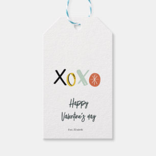 "XOXO" Prettige Valentijnsdag Cadeaulabel