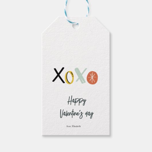 "XOXO" Prettige Valentijnsdag Cadeaulabel (Voorkant)