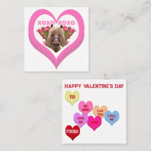 XOXO Pretty Pony Conversation Hearts Valentijnskaa Notitiekaartje