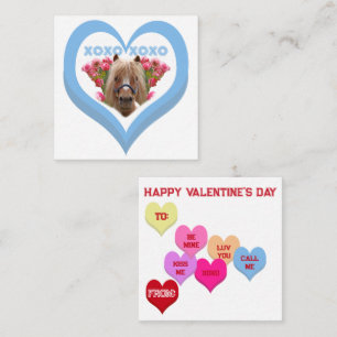 XOXO Pretty Pony Conversation Hearts Valentijnskaa Notitiekaartje