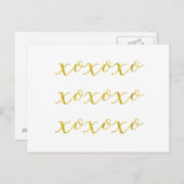 XOXO Quote Faux Glitter Bling Metallic Sequins Briefkaart (Voorkant / Achterkant)