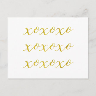 XOXO Quote Faux Glitter Bling Metallic Sequins Briefkaart