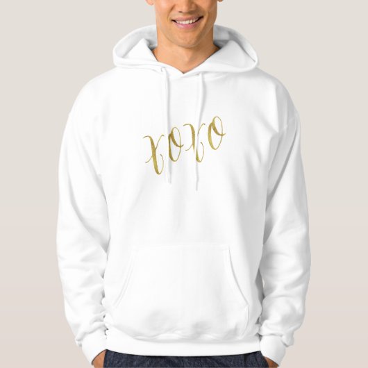 XOXO Quote Faux Gold Foil Glitter Background Hoodie (Voorkant)
