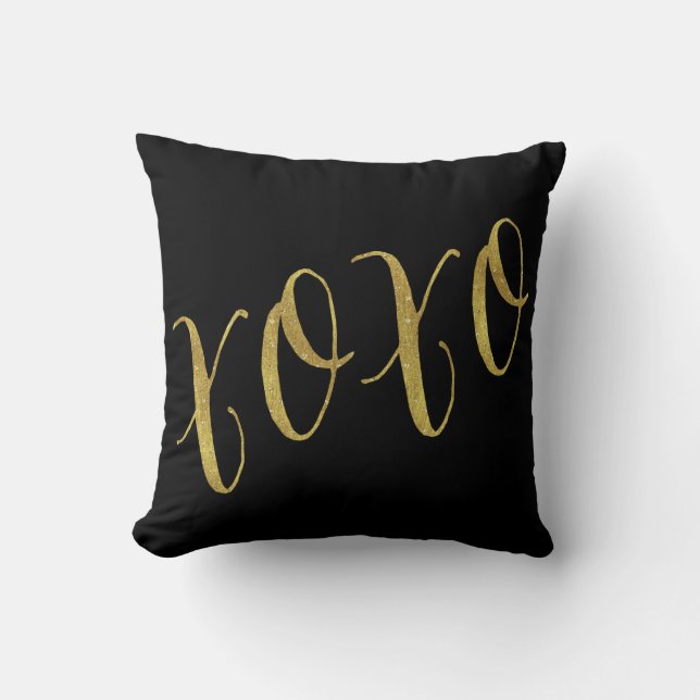 XOXO Quote Faux Gold Foil Glitter Background Kussen (Voorkant)