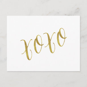 XOXO Quote Faux Gold Glitter Background Sjabloon Briefkaart