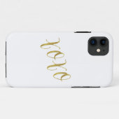 XOXO Quote Faux Gold Glitter Background Sjabloon Case-Mate iPhone Case (Achterkant (horizontaal))