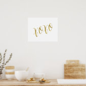 XOXO Quote Faux Gold Glitter Background Sjabloon Poster (Keuken)