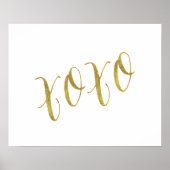 XOXO Quote Faux Gold Glitter Background Sjabloon Poster (Voorkant)