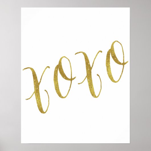 XOXO Quote Faux Gold Glitter Background Sjabloon Poster (Voorkant)