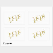 XOXO Quote Faux Gold Glitter Background Sjabloon Rechthoekige Sticker (Vel)