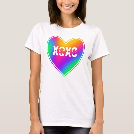 XOXO Rainbow Heart Women's T-Shirt (Voorkant)
