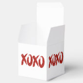 XOXO Red Glitter | Glam Brushstroke Hug en Kisses Bedankdoosjes (Geopend)
