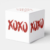 XOXO Red Glitter | Glam Brushstroke Hug en Kisses Bedankdoosjes (Achterkant)
