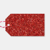 XOXO Red Glitter | Glam Brushstroke Hug en Kisses Cadeaulabel (Achterkant Horizontaal)