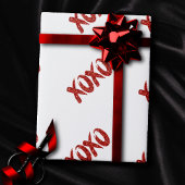 XOXO Red Glitter | Glam Brushstroke Hug en Kisses Cadeaupapier