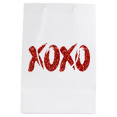 XOXO Red Glitter | Glam Brushstroke Hug en Kisses Medium Cadeauzakje (Achterkant)