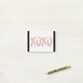XOXO Red Glitter | Glam Brushstroke Hug en Kisses Post-it® Notes (Op bureau)