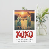 XOXO Red Glitter | Penseelfoto Valentijnsdag Feestdagenkaart (Staand voorkant)