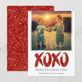 XOXO Red Glitter | Penseelfoto Valentijnsdag Feestdagenkaart