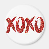 XOXO Red Glitter | Trendy Modern Glam Brush| Magneet (Voorkant)