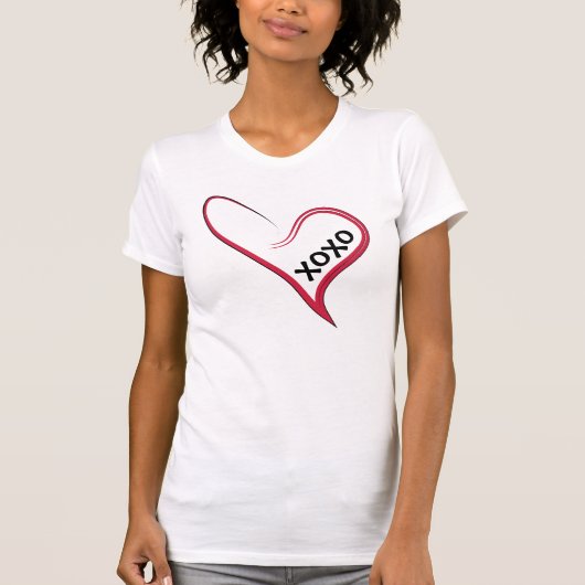 Xoxo! Red Heart met een Custom Message! T-shirt (Voorkant)