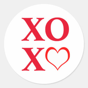 XOXO Red Hearts Ronde Sticker