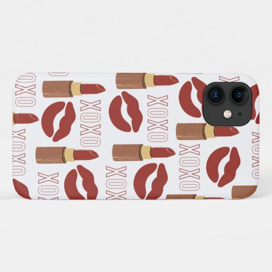 XOXO, Red Lips en Red Lipsticks Pattern Case-Mate iPhone Case (Achterkant (horizontaal))