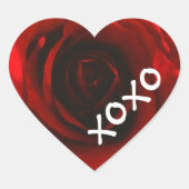 XOXO Red Rose Hart Sticker (Voorkant)