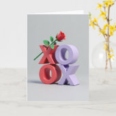 Xoxo Red Rose Love Card Kaart (Gele Bloem)
