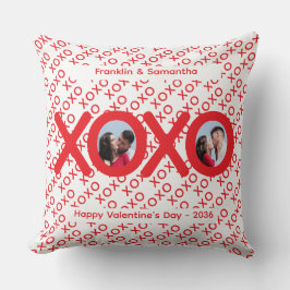XOXO Red Valentine's Day Photo Throw Pillow Kussen
