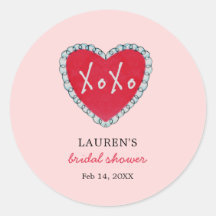 XOXO Rode Hart op Roze Bruidsuitnodiging