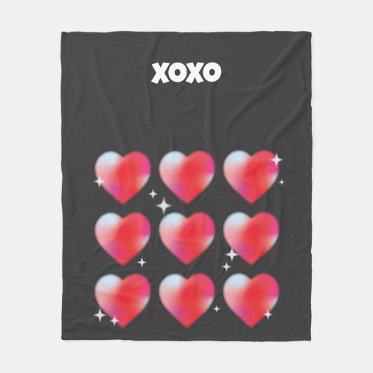 Xoxo romantische rode harten Valentijnsdag Fleece Deken (Voorkant)