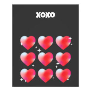 Xoxo romantische rode harten Valentijnsdag Flyer