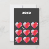 Xoxo romantische rode harten valentijnsdag  RSVP kaartje (Voorkant)