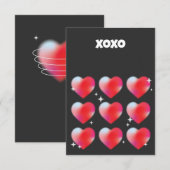 Xoxo romantische rode harten valentijnsdag  RSVP kaartje (Voorkant / Achterkant)